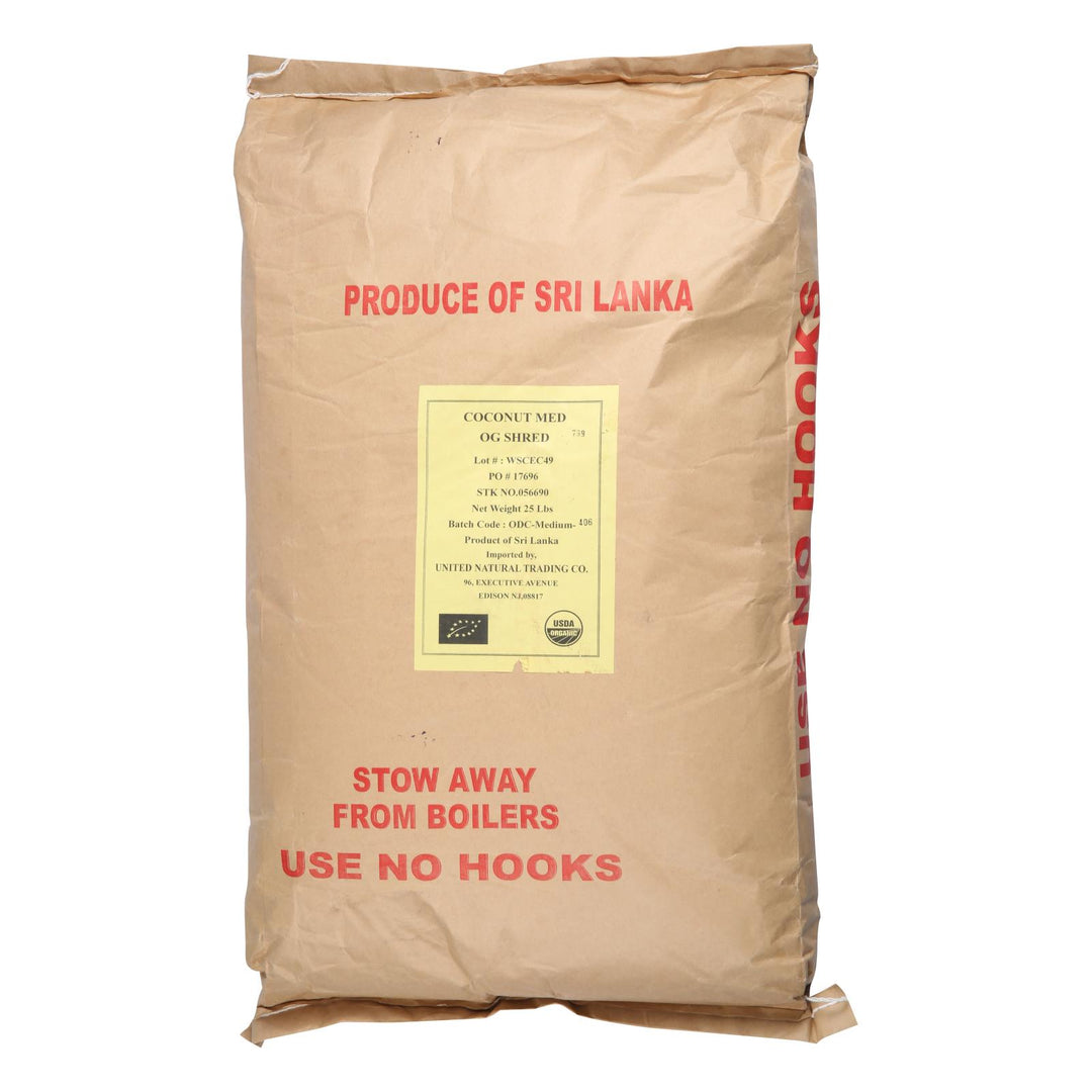 Bulk Dried Fruit - Coconut - Organic - Dried - Shredded - Medium - Unsulphured - Case Of 25 Lbs - Maras Green